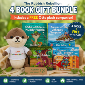 Rubbish Rebellion 4 book gift bundle with free Otto plush companion