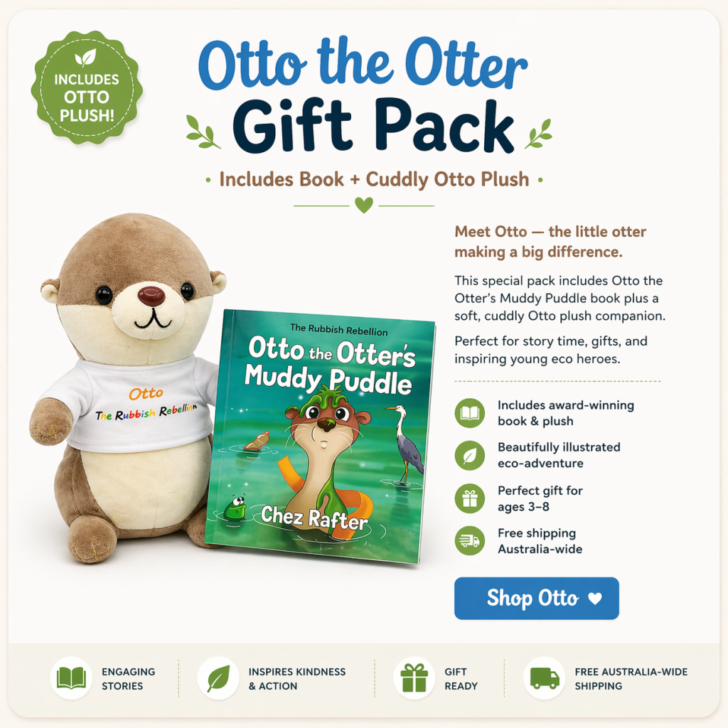 Otto the Otter gift pack including plush toy and Otto the Otter’s Muddy Puddle children’s book